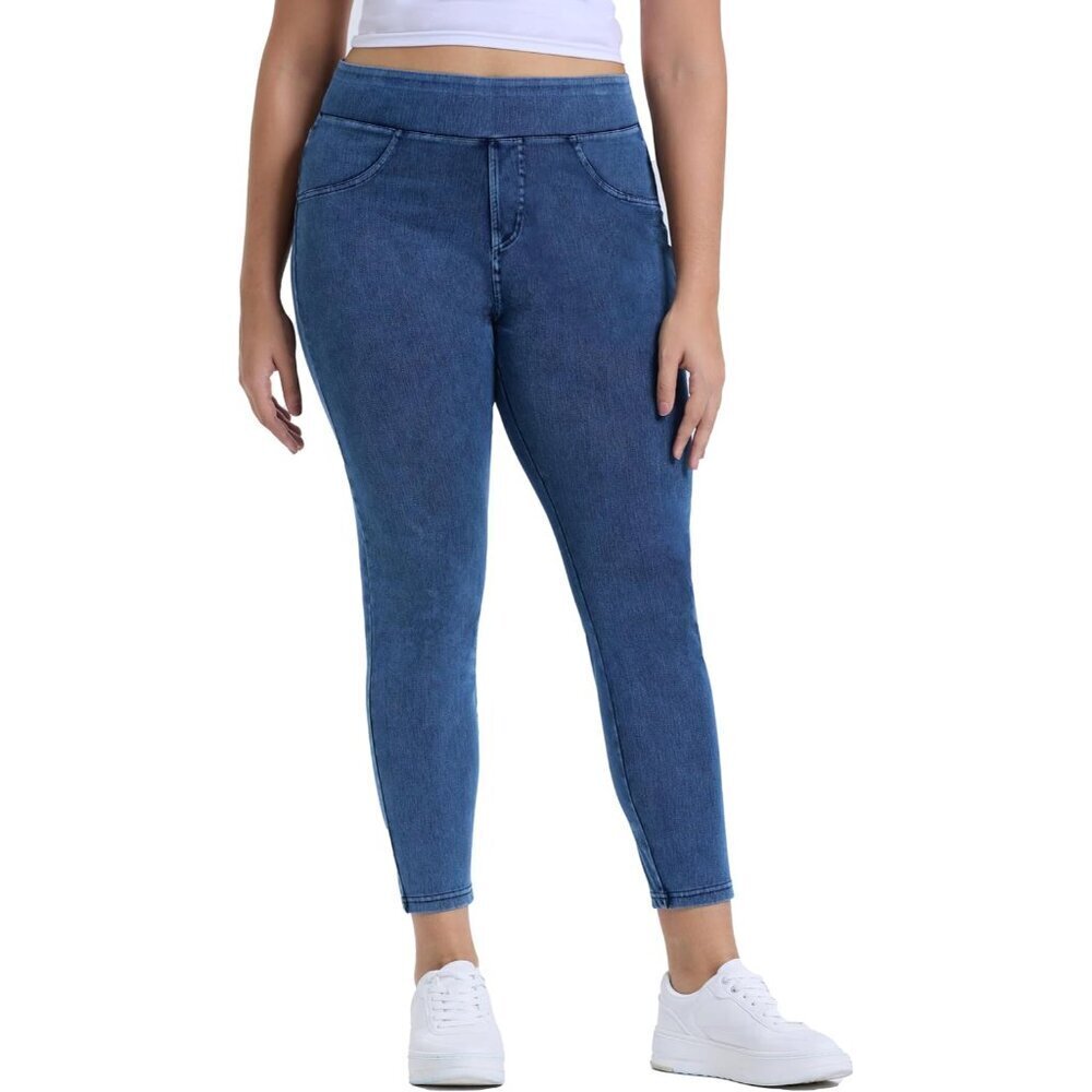 Women's Plus Size Pull-On Jeggings High Waist Stretch Knit Denim 1X-4X